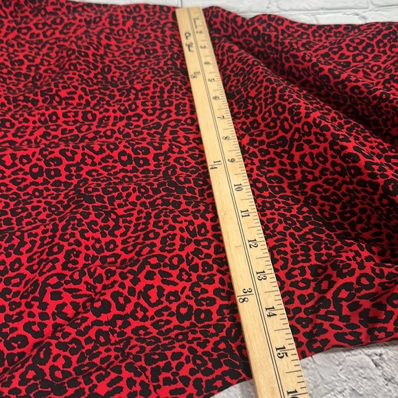 LOFT Animal Print Slit Midi Maxi Dress Long Sleeves Tango Red Holiday size 4 NEW - Picture 10 of 14